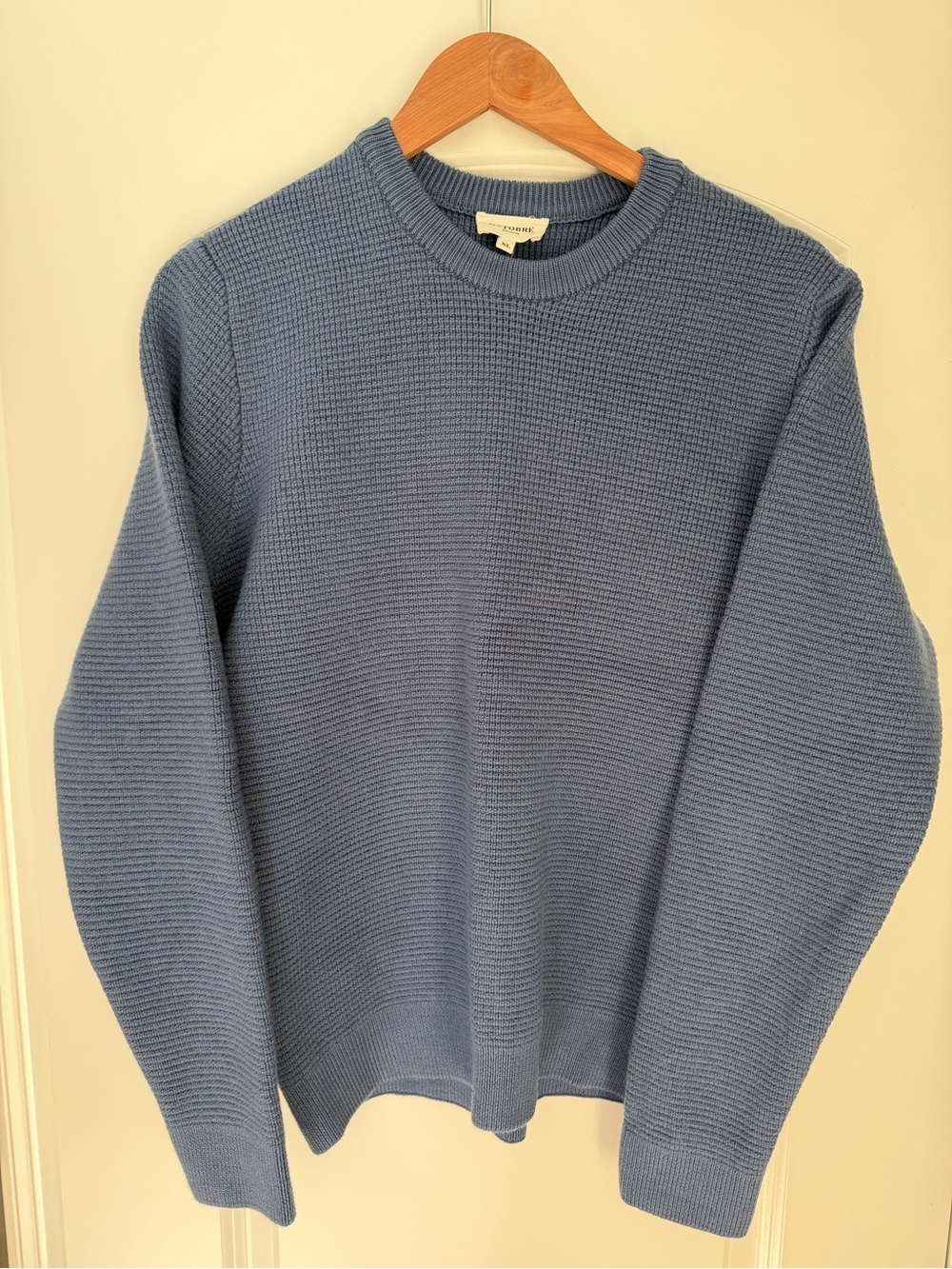 Men's Crewneck Sweater in Slate Blue - Classic Knit